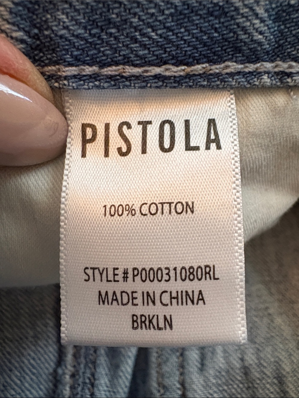 Pistola Light Blue Denim Midi Skirt with Center Slit - Picture 5 of 5